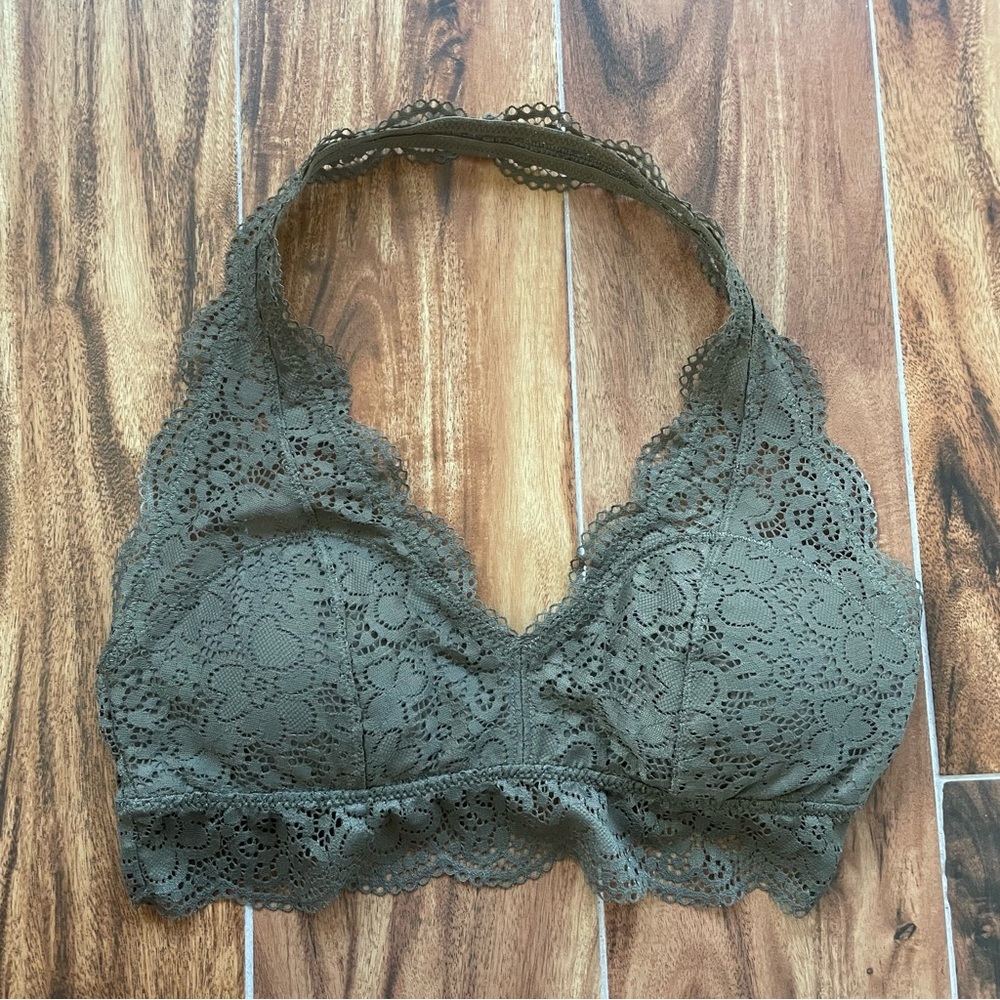 Aerie Wildflower Lace Padded Halter Bralette Size M - Picture 5 of 12